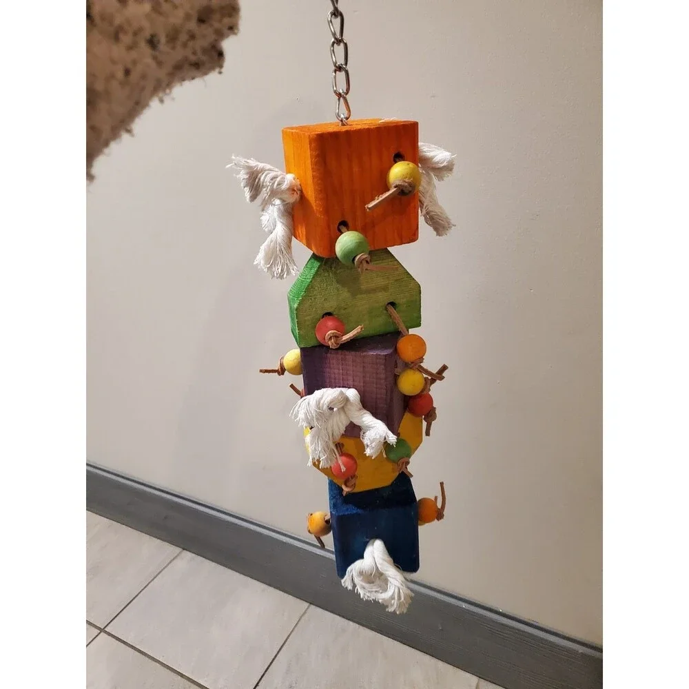 Caitec Featherland Large Bird Parrot Chewing Toy Wooden Block Loaded Dice XL